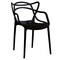 Mid-Century Modern Style Stackable Plastic Molded Arm Chair with Entangled Open Back
